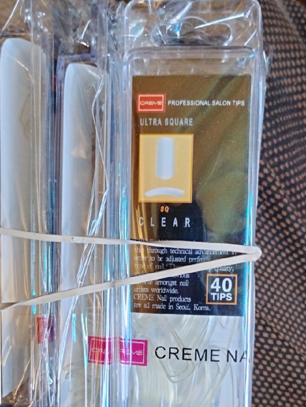 Creme Nail Clear Ultra Square Nail Tips - 160 Pack of 4